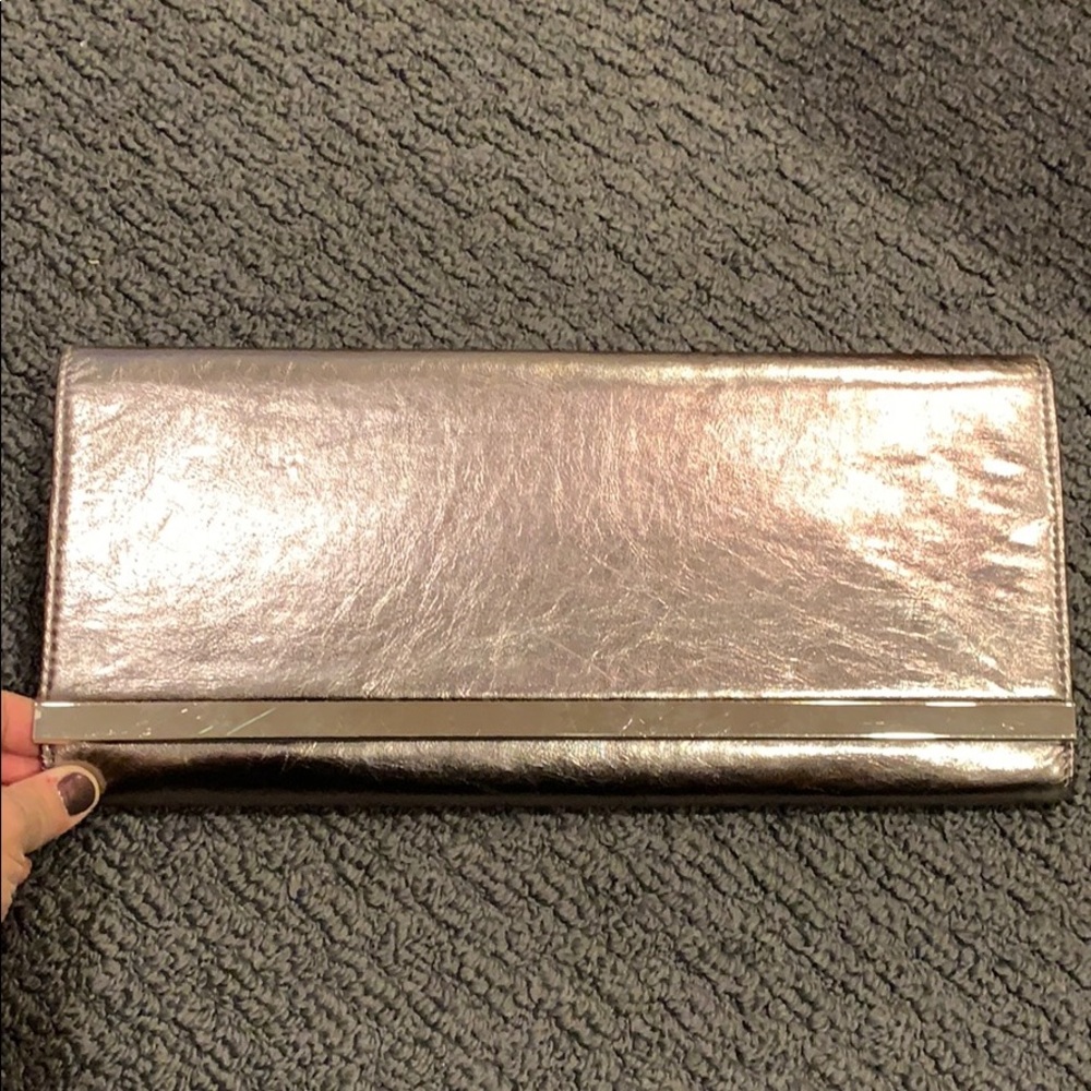 Pewter envelope clutch